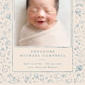 "Iconic bebe" - Birth Announcements in Bluebird by Creo Study - Detail