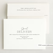 "Refined" - Birth Announcements in Powder by Melissa Egan of Pistols - FREE Recipient Addressing