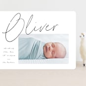 "Simply" - Birth Announcements in Noir by AK Graphics - Front