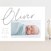 "Simply" - Birth Announcements in Noir by AK Graphics - Front
