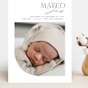 "Modern Arc" - Birth Announcements in Snow by Erin Deegan - Front
