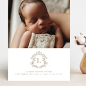 "Crested" - Birth Announcements in Fawn by mo kelley - Front