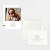 "Crested" - Birth Announcements in Fawn by mo kelley - Assembled