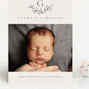 "Laurel Crest" - Birth Announcements in Muslin by Jessica Williams - Front
