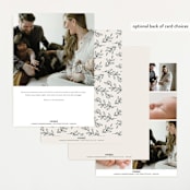 "Laurel Crest" - Birth Announcements in Muslin by Jessica Williams - Back of Card Options