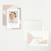 "Artful" - Birth Announcements in Sherbet by Pixel and Hank - Assembled