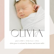 "Artful" - Birth Announcements in Sherbet by Pixel and Hank - Detail