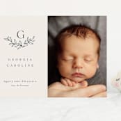 "Laurel Crest" - Birth Announcements in Muslin by Jessica Williams - Front