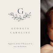 "Laurel Crest" - Birth Announcements in Muslin by Jessica Williams - Detail