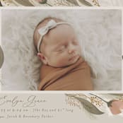 "Boho Bouquet" - Birth Announcements in Rose by Joanna Griffin - Detail
