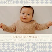"Patchwork" - Birth Announcements in Bluebell by Julie Murray - Detail