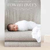 "Exemplary" - Birth Announcements in Cotton by Olivia Raufman - Front
