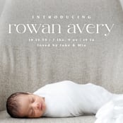 "Exemplary" - Birth Announcements in Cotton by Olivia Raufman - Detail