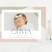 "Artful" - Birth Announcements in Sherbet by Pixel and Hank - Front