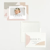 "Artful" - Birth Announcements in Sherbet by Pixel and Hank - Assembled