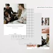 "Soft plaid" - Birth Announcements in Cement by Stacey Meacham - Back of Card Options