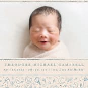 "Iconic bebe" - Birth Announcements in Bluebird by Creo Study - Detail