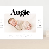 "Bold Name Frame" - Birth Announcements in Ash by Alethea and Ruth - Front