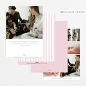 "Squiggle bow" - Birth Announcements in Peony by Creo Study - Back of Card Options