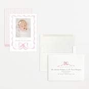 "Squiggle bow" - Birth Announcements in Peony by Creo Study - Assembled