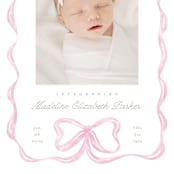 "Squiggle bow" - Birth Announcements in Peony by Creo Study - Detail