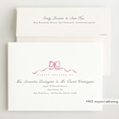 "Squiggle bow" - Birth Announcements in Peony by Creo Study - FREE Recipient Addressing