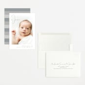 "Chic Introduction" - Birth Announcements in Storm by Olivia Raufman - Assembled