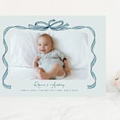 "Tied Together" - Birth Announcements in Mint by Paper Sun Studio - Front