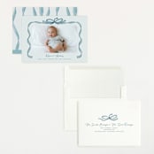 "Tied Together" - Birth Announcements in Mint by Paper Sun Studio - Assembled