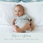 "Tied Together" - Birth Announcements in Mint by Paper Sun Studio - Detail