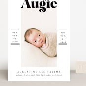 "Bold Name Frame" - Birth Announcements in Ash by Alethea and Ruth - Front