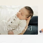 "Stacked Name" - Birth Announcements in Cloud by Alethea and Ruth - Front