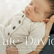 "Stacked Name" - Birth Announcements in Cloud by Alethea and Ruth - Detail