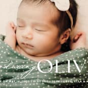 "Bold Introduction" - Birth Announcements in Natural by Ana Sharpe - Detail