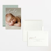 "Signature" - Birth Announcements in Sage by Ashley Rosenbaum - Assembled