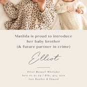 "Siblings" - Birth Announcements in Bamboo by Corinne Malesic - Detail