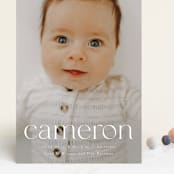 "Classy Name" - Birth Announcements in Cloud by Ekko Studio - Front