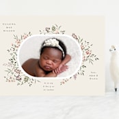 "Wildflower" - Birth Announcements in Eggshell by Itsy Belle Studio - Front
