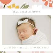 "Modern Floral" - Birth Announcements in Wildflower by Nicole Walsh - Detail