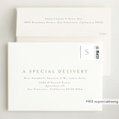 "Angel" - Birth Announcements in White by Phrosné Barwood - FREE Recipient Addressing
