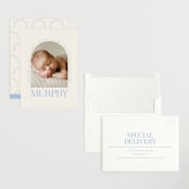 "Type Arch" - Birth Announcements in Bluebird Day by Baumbirdy - Assembled