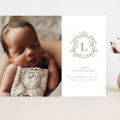 "Crested" - Birth Announcements in Fawn by mo kelley - Front