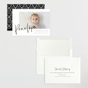 "Clean Lines" - Birth Announcements in Blackboard by Amy Payne - Assembled