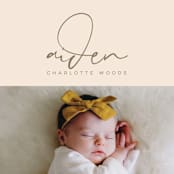 "Signature Babe" - Birth Announcements in Peach by Jessica Williams - Detail