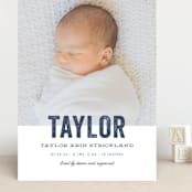 "Statement" - Birth Announcements in Marine by Sara Hicks Malone - Front