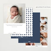 "Statement" - Birth Announcements in Marine by Sara Hicks Malone - Back of Card Options