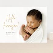 "Hello Everyone" - Birth Announcements in Mustard by Ashley Rosenbaum - Front