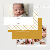 "Hello Everyone" - Birth Announcements in Mustard by Ashley Rosenbaum - Back of Card Options