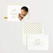 "Hello Everyone" - Birth Announcements in Mustard by Ashley Rosenbaum - Assembled