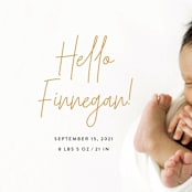 "Hello Everyone" - Birth Announcements in Mustard by Ashley Rosenbaum - Detail